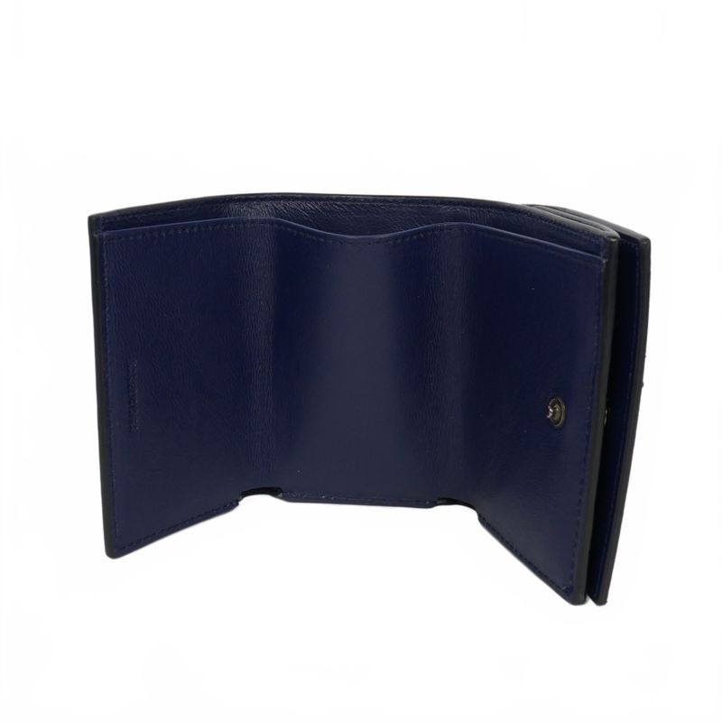 Balenciaga Neo Classic Mini Compact Wallet Trifold Wallet Navy 640107