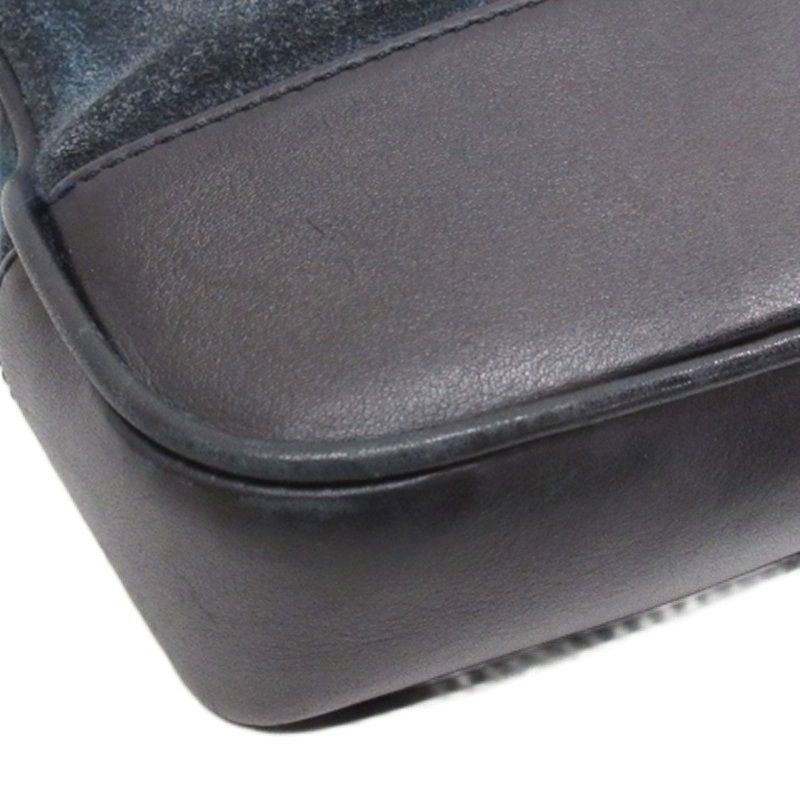 Loewe Madrid Anagram Suede Shoulder Bag Navy