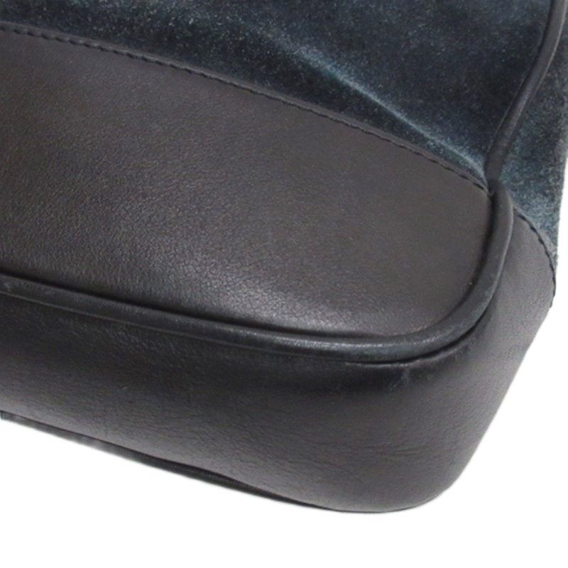 Loewe Madrid Anagram Suede Shoulder Bag Navy