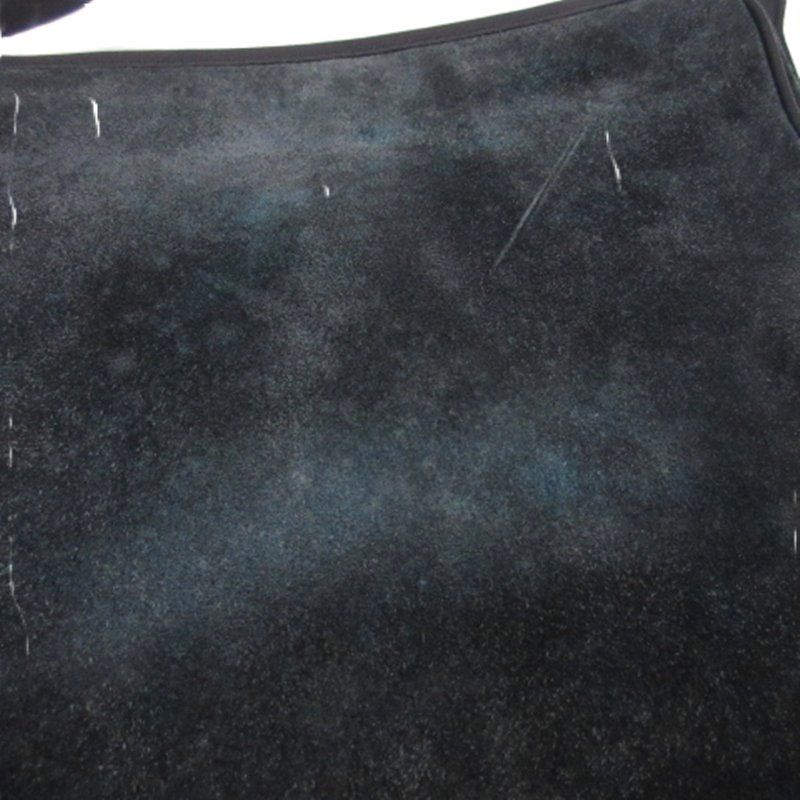 Loewe Madrid Anagram Suede Shoulder Bag Navy