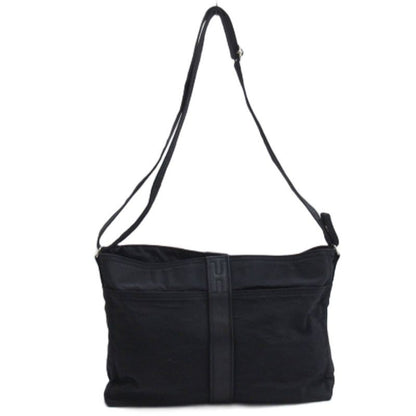 Hermes Acapulco MM Nylon Shoulder Bag Toile Chevron Black