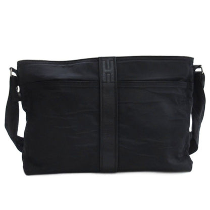 Hermes Acapulco MM Nylon Shoulder Bag Toile Chevron Black