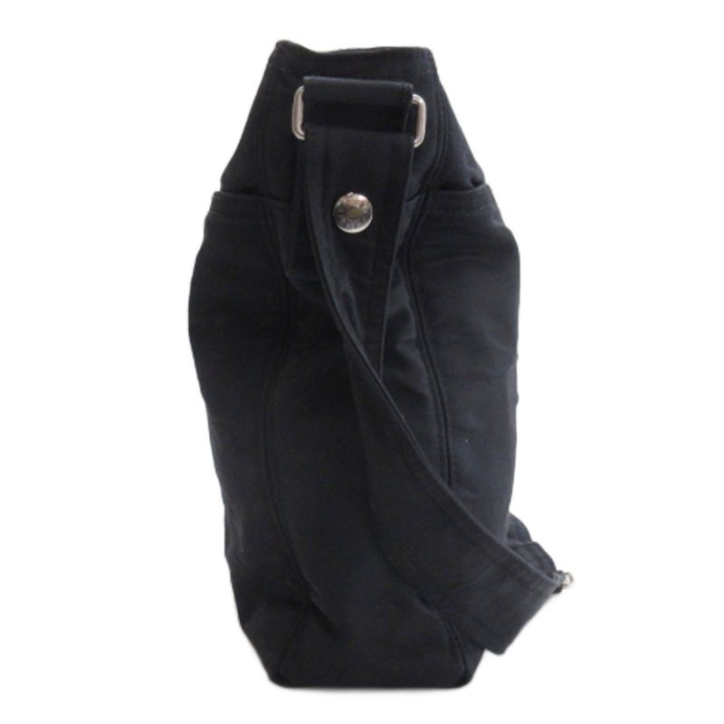 Hermes Acapulco MM Nylon Shoulder Bag Toile Chevron Black