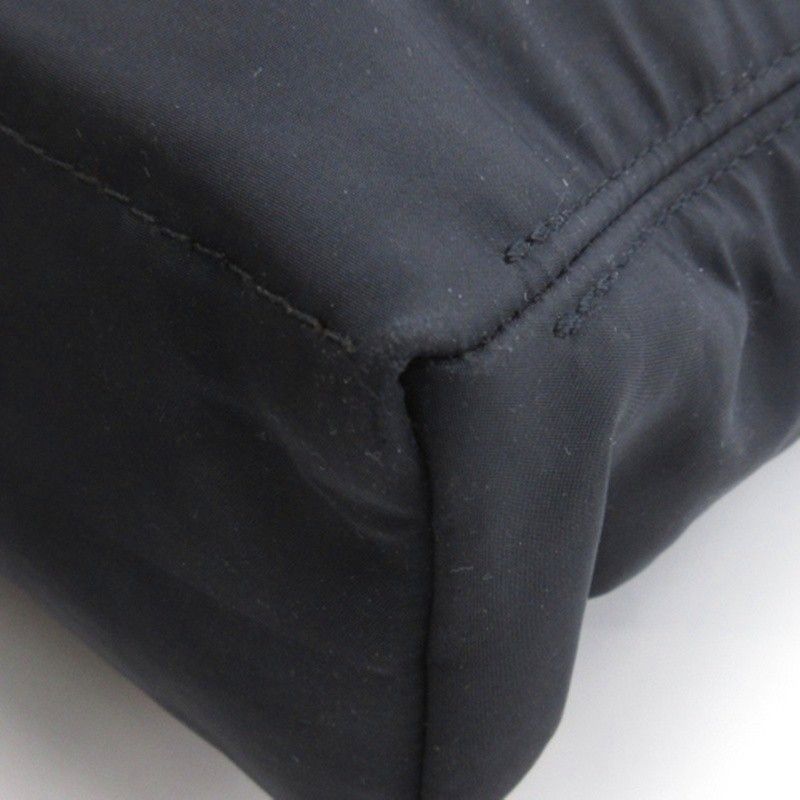 Hermes Acapulco MM Nylon Shoulder Bag Toile Chevron Black