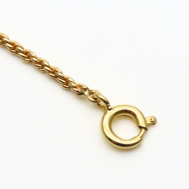 Christian Dior Necklace CD Logo Metal Gold GP Plated Accessories Ladies