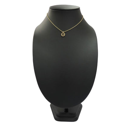Christian Dior Necklace CD Logo Metal Gold GP Plated Accessories Ladies