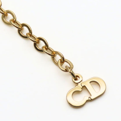 Christian Dior Necklace CD Logo Metal Gold GP Plated Accessories Ladies