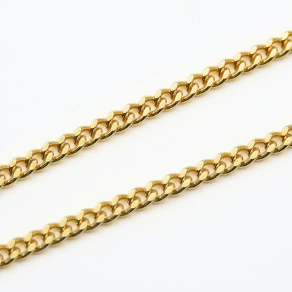 Christian Dior Necklace CD Logo Metal Rhinestone Gold Plated GP Accessories