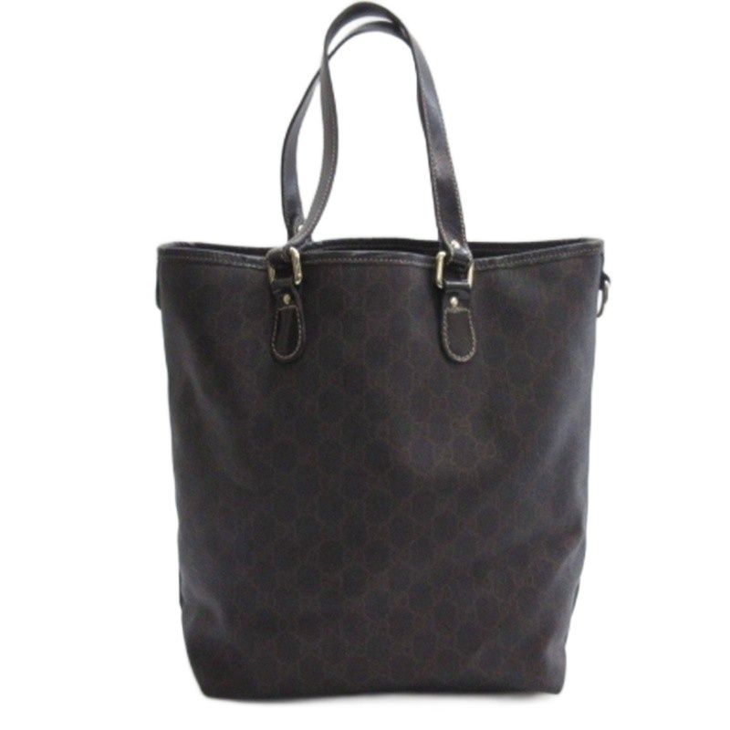 Gucci GG Supreme Tote Bag Hand 189896 Dark Brown