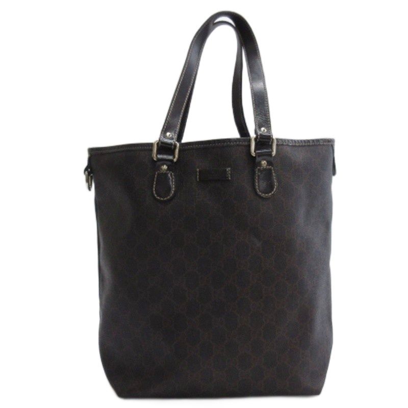 Gucci GG Supreme Tote Bag Hand 189896 Dark Brown
