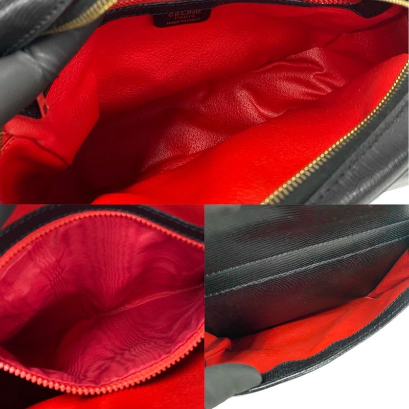 Celine Vintage Circle Logo Hardware Leather Mini Shoulder Bag
