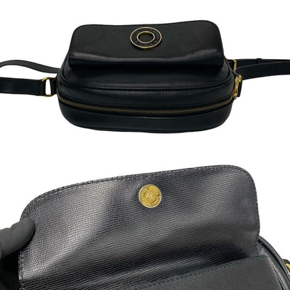 Celine Vintage Circle Logo Hardware Leather Mini Shoulder Bag