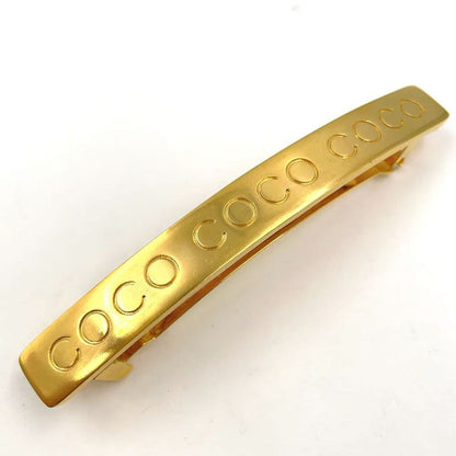 Chanel Logo Hair Clip GP Gold Barrette