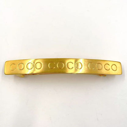 Chanel Logo Hair Clip GP Gold Barrette