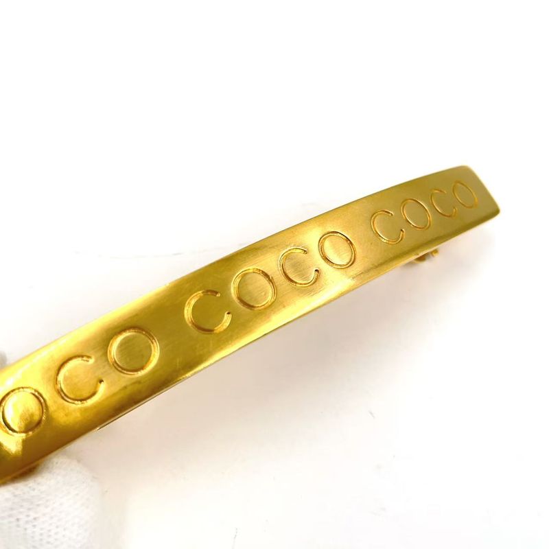 Chanel Logo Hair Clip GP Gold Barrette