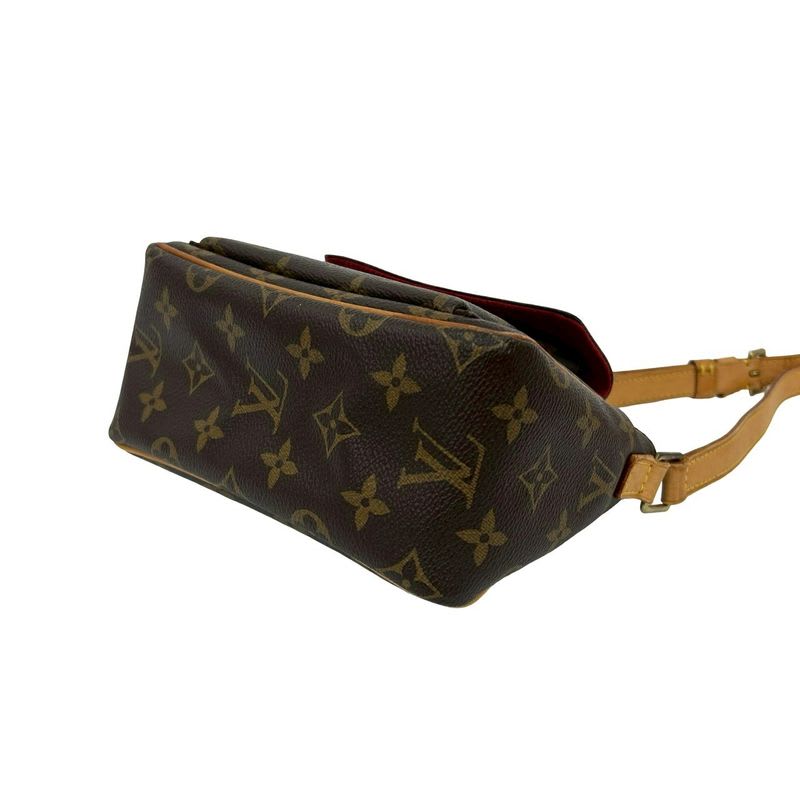 Louis Vuitton PM Monogram Leather Mini Shoulder Bag Pochette Sacoche Brown 09494