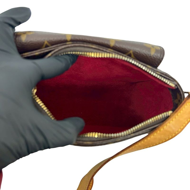 Louis Vuitton PM Monogram Leather Mini Shoulder Bag Pochette Sacoche Brown 09494