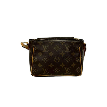 Louis Vuitton PM Monogram Leather Mini Shoulder Bag Pochette Sacoche Brown 09494