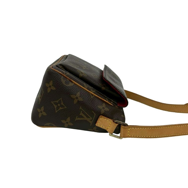 Louis Vuitton PM Monogram Leather Mini Shoulder Bag Pochette Sacoche Brown 09494