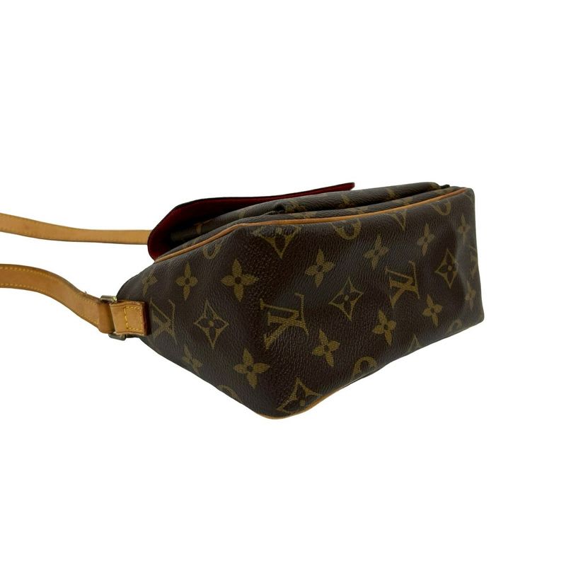 Louis Vuitton PM Monogram Leather Mini Shoulder Bag Pochette Sacoche Brown 09494