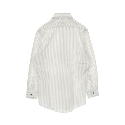 Hermes Serie Button White Gray Cotton Shirt Ladies