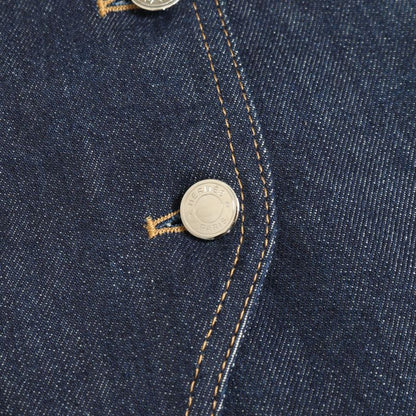 Hermes Skirt Serie Button Indigo Blue Cotton Denim