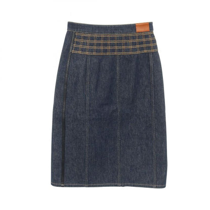 Hermes Skirt Serie Button Indigo Blue Cotton Denim