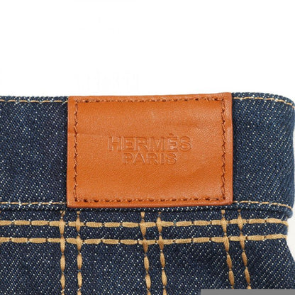 Hermes Skirt Serie Button Indigo Blue Cotton Denim