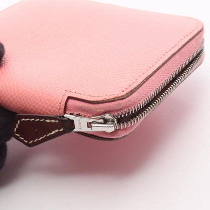 Hermes Round Wallet Azapp Compact Silk In Rose Confetti Leather