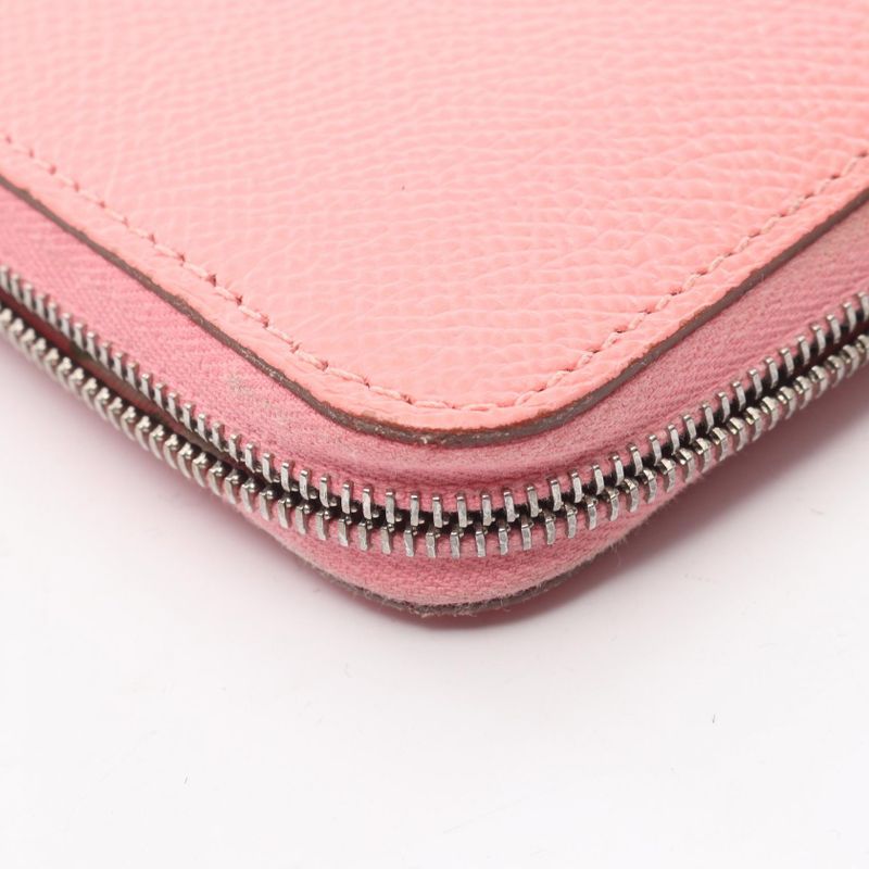 Hermes Round Wallet Azapp Compact Silk In Rose Confetti Leather