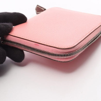 Hermes Round Wallet Azapp Compact Silk In Rose Confetti Leather