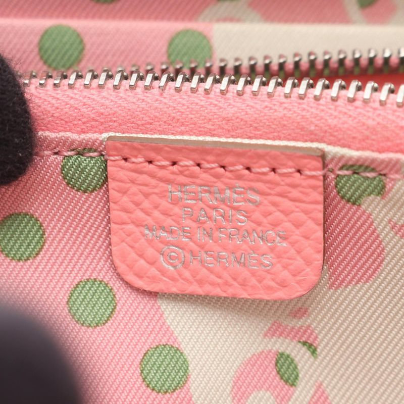 Hermes Round Wallet Azapp Compact Silk In Rose Confetti Leather