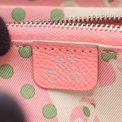 Hermes Round Wallet Azapp Compact Silk In Rose Confetti Leather