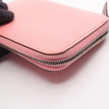 Hermes Round Wallet Azapp Compact Silk In Rose Confetti Leather