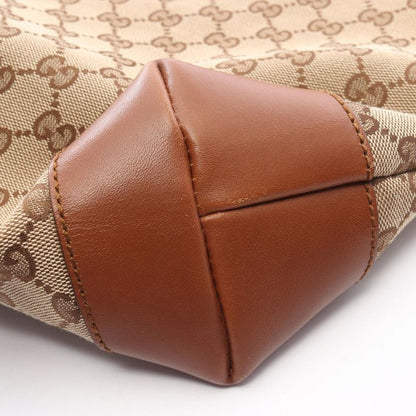 Gucci Shoulder Bag G Canvas Sherry Line 308930 Beige Brown Canvas Leather