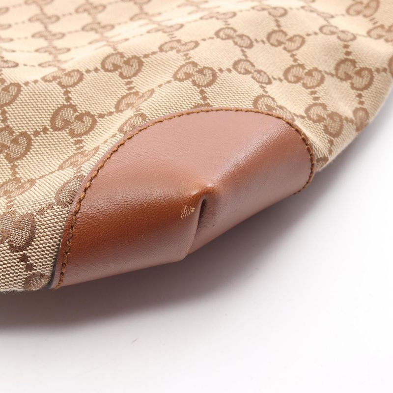 Gucci Shoulder Bag G Canvas Sherry Line 308930 Beige Brown Canvas Leather