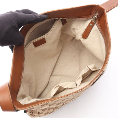 Gucci Shoulder Bag G Canvas Sherry Line 308930 Beige Brown Canvas Leather