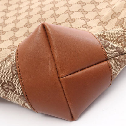 Gucci Shoulder Bag G Canvas Sherry Line 308930 Beige Brown Canvas Leather