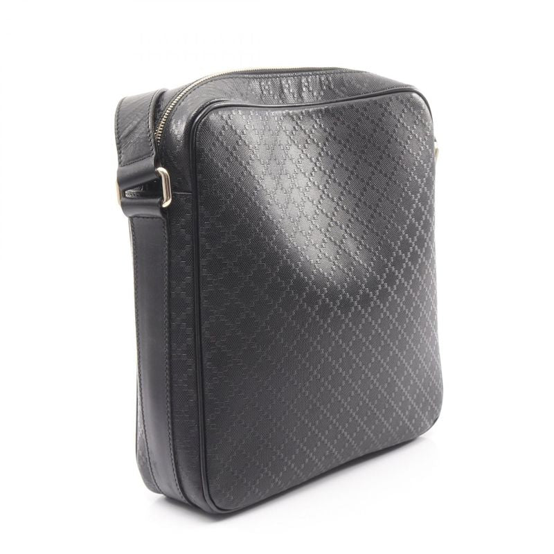 Gucci Shoulder Bag Diamante Black Leather