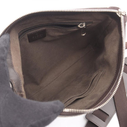 Gucci Shoulder Bag GG Supreme Beige Brown PVC Coated Canvas Leather