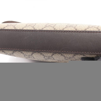 Gucci Shoulder Bag GG Supreme Beige Brown PVC Coated Canvas Leather