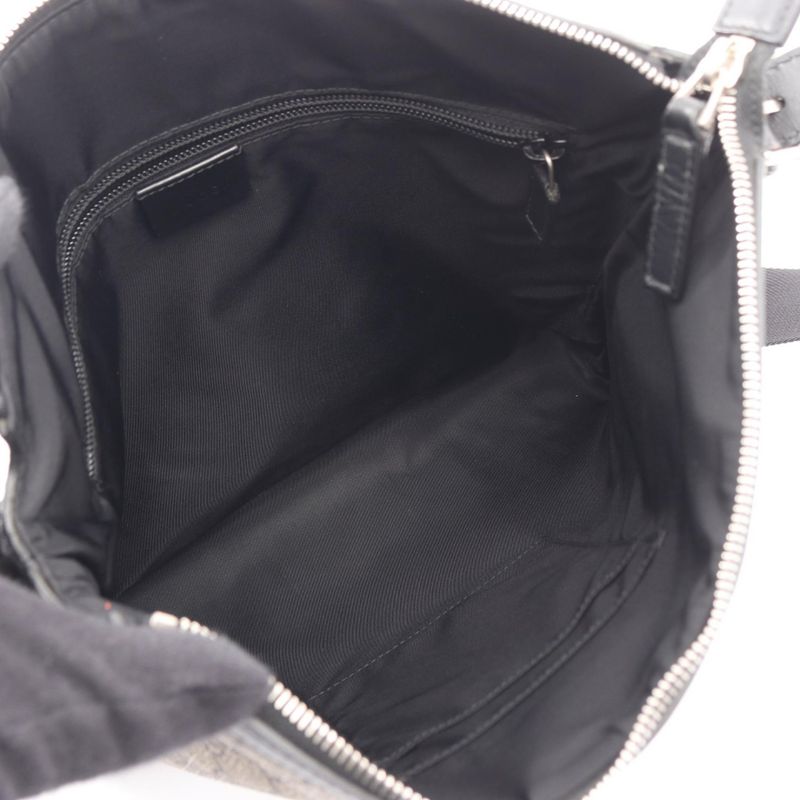 Gucci Shoulder Bag Web GG Supreme Messenger Sherry 387111 Beige Black PVC