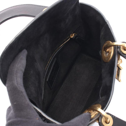 Dior Handbag Lady Dior Small Black Leather Lady Dior Cannage 2way Tote Ladies