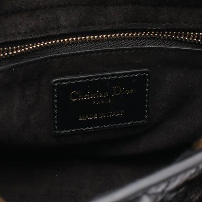 Dior Handbag Lady Dior Small Black Leather Lady Dior Cannage 2way Tote Ladies