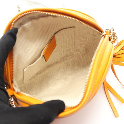 Gucci Shoulder Bag Soho 353965 Orange Leather Soho Mini Chain Shoulder Ladies