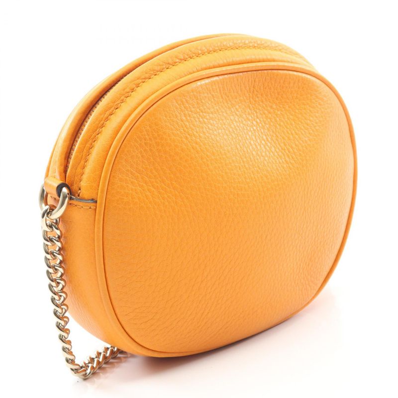 Gucci Shoulder Bag Soho 353965 Orange Leather Soho Mini Chain Shoulder Ladies