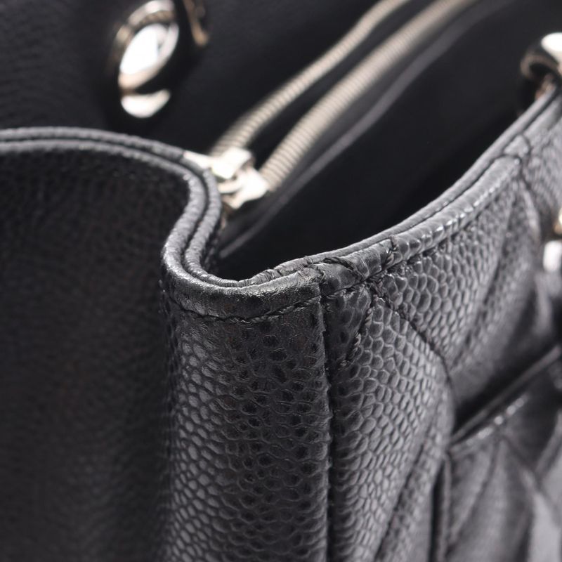 Chanel Tote Bag Matelasse Grand Shopping GST Black Caviar Skin (grained Calf)