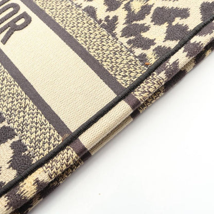 Dior Tote Bag BOOK TOTE Large M1286zrhm-m19 Black Beige Leopard Canvas Book