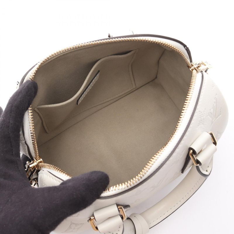 Louis Vuitton Handbag Speedy Bandouliere 20 Monogram M11276 White Leather