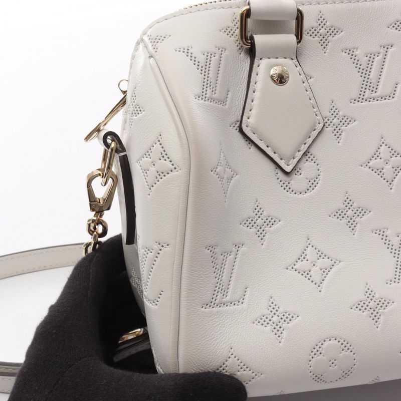 Louis Vuitton Handbag Speedy Bandouliere 20 Monogram M11276 White Leather